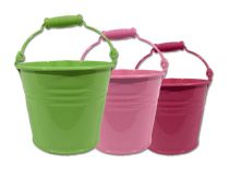Eimer Ø12cm H10cm 8St. grün/pink/dkl.pink
