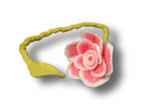 Filzband m.Rose/Blatt pink 4St