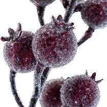 Hagebuttenzweig Beerenzweig Frost Kunstpflanze Rot 25cm 12St