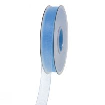 Artikel Organzaband Geschenkband Hellblau Band Blau Webkante 15mm 50m