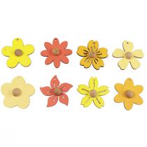 Artikel Holzblumen Hängedeko Holz Sommerdeko Gelb 4,5cm 24 St