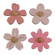 Artikel Holzblumen Hängedeko Holz Sommerdeko Rosa 4,5cm 24 St