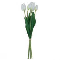 Artikel Weiße Tulpen Deko Real Touch Kunstblumen Frühling 49cm 5 St