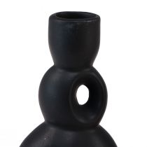 Artikel Kerzenhalter Keramik Kerzenständer Schwarz Modern H16cm 2St
