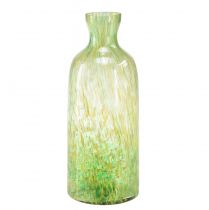 Artikel Deko Vase Glas Blumenvase Gelb Grün Muster Ø10cm H25cm