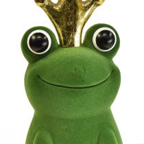 Artikel Dekofrosch, Froschkönig, Frühlingsdeko, Frosch mit Goldkrone Grün 40,5cm