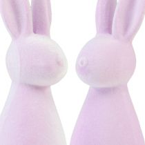 Artikel Deko Hasen beflockt Osterhasen – 2. Wahl – Lila Hell 8×10×29cm 2 St