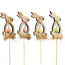 Artikel Blumenstecker Holz Dekostecker Hase mit Ei 5x8,5cm 12 St