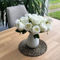 Artikel Künstliche Rosen im Bund Weiß 30cm 8 St