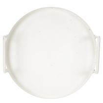 Artikel Pflanzschale Tablett Weiß Metall Rund 18cm für Deko & vielseitige Verwendung