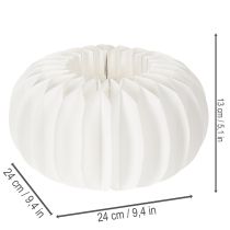 Artikel Wabenpapier Kürbis Rund Weiß 24 cm mit Vertiefung 4 Stück