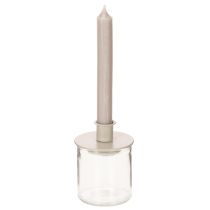 Artikel Kerzenhalter Metall Beige matt 8cm 3er-Set für Stabkerzen