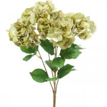 Hortensien Strauß künstlich Grün, Braun 5 Blüten 48cm