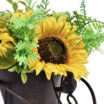 Artikel Sonnenblumen künstlich Blumengesteck Schubkarre 30cm