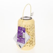 Artikel Solar Laterne Garten Metall Gelb Blumenmuster LED Licht 26cm