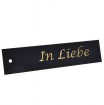 Artikel Anhänger Schwarz Gold In Liebe Trauer 20x4,5cm 12St