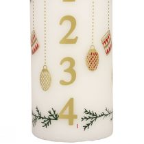 Adventskalenderkerze Adventskerze Kerze Weiß 150/65mm