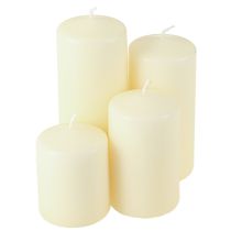 Artikel Adventskerzen Creme Stumpen 6/8/10/12cm 4er Set für stimmungsvolle Dekoration
