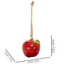 Artikel Keramikapfel Herbstdeko zum Hängen 5cm rot-grün 4er Set