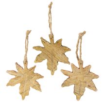 Artikel Ahornblatt Holzanhänger Set 6 Stück Herbst Deko Grün Rot Braun 10 cm