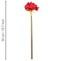 Artikel Kunstblume Amaryllis Rot mit Stiel 50 cm
