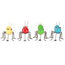Artikel Ameisen Deko Gartenfiguren Metall bunt 11×8,5×10cm 4er-Set mit Magnet