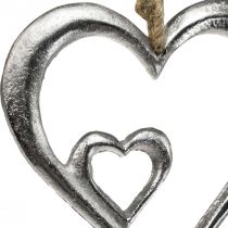 Anhänger Deko Herz Metall Silbern Natur 10,5x11x0,5cm