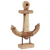 Artikel Anker Deko Holz Metall mit Sockel Teak Maritim 26x7x38cm