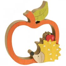 Artikel Dekofigur Herbst, Apfel mit Igel, Holzdeko 16,5×15cm 3St