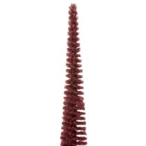 Artikel Deko Tannenbaum schlank aus Draht und Kunststoff 60cm auf Holzsockel rot