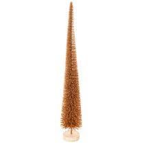 Artikel Dekobaum aus Kunststoff schlank mit Holzfuß 40 cm Senfgelb 3er-Set