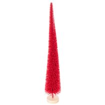 Artikel Deko Tannenbaum schmal künstlich mit Holzsockel Rot 40cm 3er Set