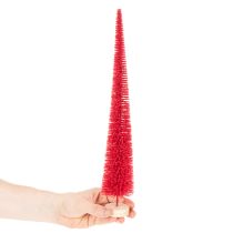 Artikel Deko Tannenbaum schmal künstlich mit Holzsockel Rot 40cm 3er Set