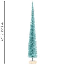 Artikel Tannenbaum Kunstbaum schlank mit Holzfuß 40cm türkis