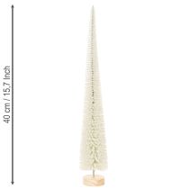 Artikel Tannenbaum Dekobaum mit Holzfuß 40 cm Weißgrau 3 Stück für Innenbereich