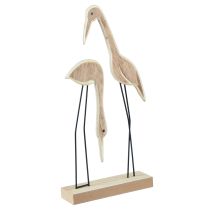 Artikel Aufsteller Holz Kranich Paar Dekoration Natur 27,5×13cm – Edle Holzfiguren