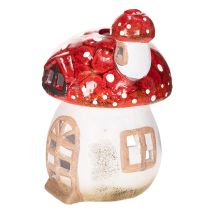 Artikel Deko-Pilzhaus Keramik handbemalt, 21cm, Rot-Weiß, Innenbereich