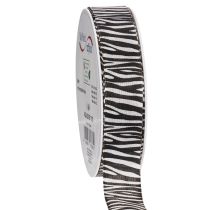 Artikel Geschenkband Zebramuster 25mm x 20m Schwarz-Weiß Polyester