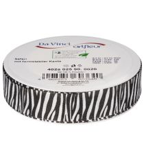 Artikel Geschenkband Zebramuster 25mm x 20m Schwarz-Weiß Polyester