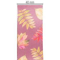 Artikel Dekoband Polyester Herbstlaub 40mm x 15m Lila Mehrfarbig Innenbereich