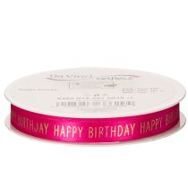 Artikel Geschenkband Happy Birthday Rosa 18m - Dekoratives Band für Geburtstagsgeschenke und DIY-Deko