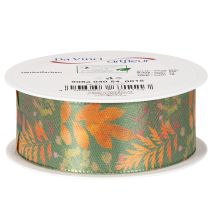 Artikel Dekoband Kunstseide Blattmotiv Herbstfarben 40mm x 15m