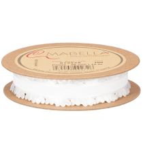 Artikel Dekoband aus Polyester 20mm 15m Weiß mit Herzmotiv