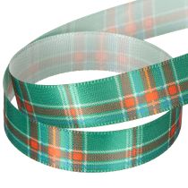 Artikel Geschenkband Polyester Karo 15mm x 20m Rot-Grün-Weiß Weihnachtsdekoration