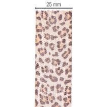 Artikel Geschenkband Polyester Leopard-Print 25mm x 18m