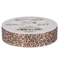 Artikel Geschenkband Polyester Leopard-Print 25mm x 18m