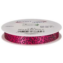 Artikel Dekoband Polyester Pink Leopardenmuster 15mm x 18m