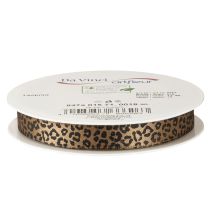 Artikel Leopardenmuster Geschenkband Braun Schwarz 15mm x 18m – Elegantes Dekoband aus Seide