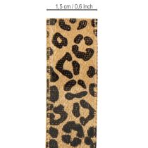 Artikel Leopardenmuster Geschenkband Braun Schwarz 15mm x 18m – Elegantes Dekoband aus Seide