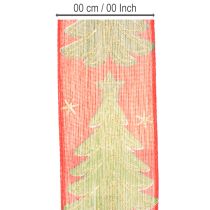Artikel Stoff-Geschenkband Tannenbaum und Sterne 40mm x 15m Rot-Grün-Gold